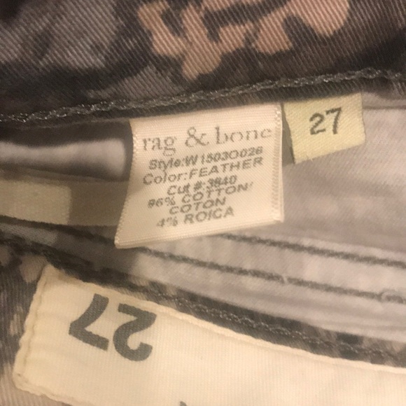 ❌SOLD❌Rag & bone feather print leggings jeans - Picture 6 of 6